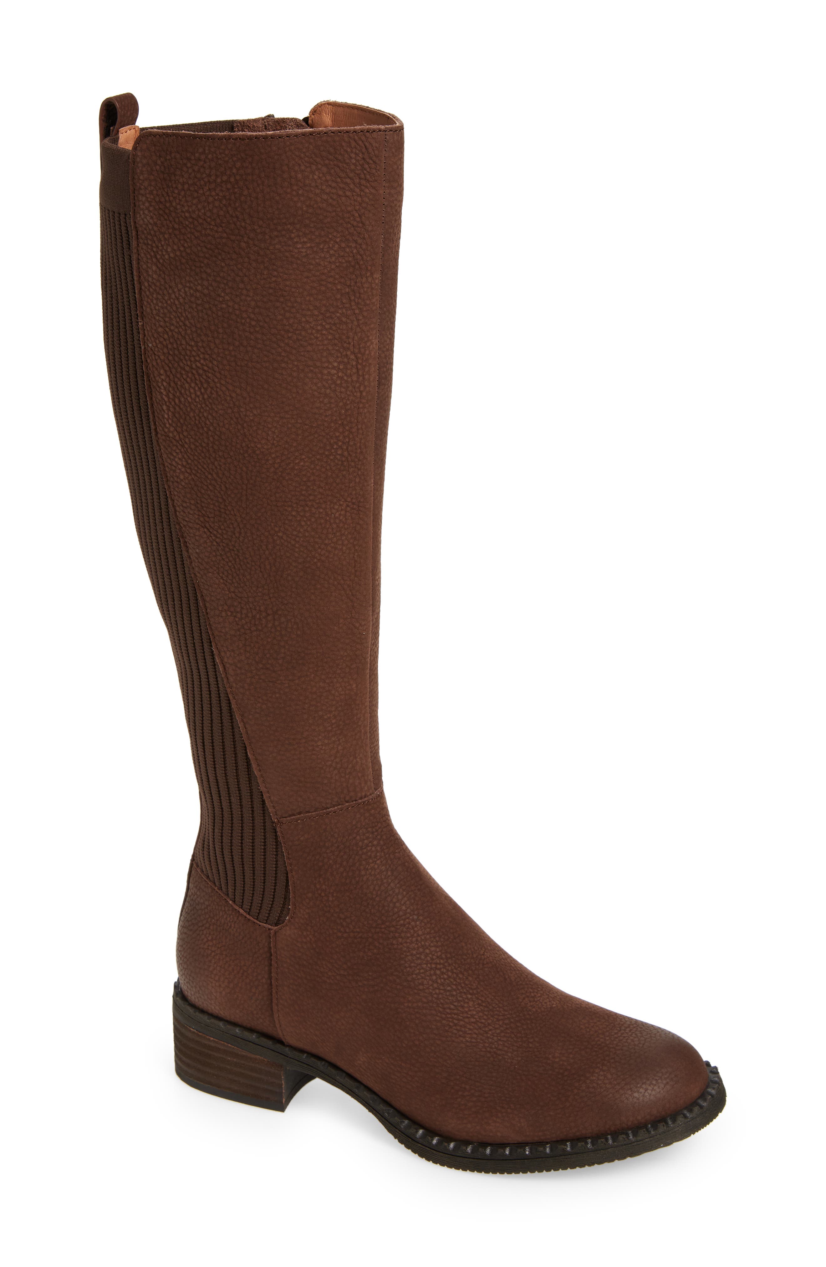 27 Edit Womens Suede Wide Calf Knee High Riding Boots Zip Brown 8.5W New 